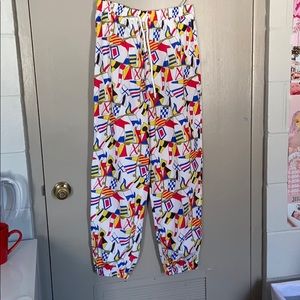 Forever 21 Windbreaker Material Flag Jogger Pants